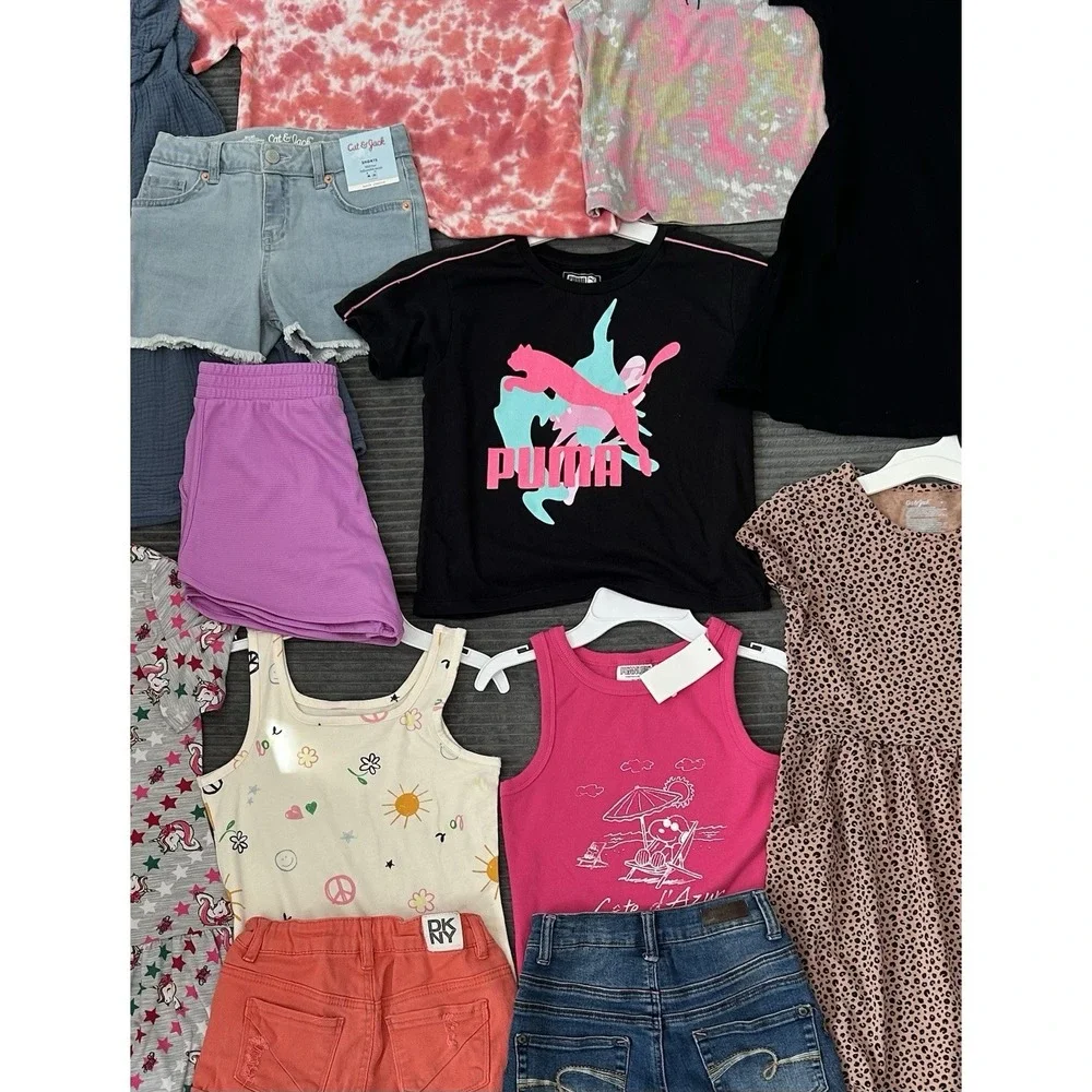 Huge Lot Girls Size 7 8 Summer Clothes‎ NEW &EC Dress Justice Jeans Shorts DKNY